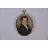 A Regency oval portrait miniature on ivory