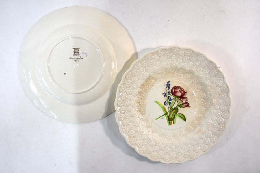 A First Period Worcester cabbage-leaf plate and jug - Image 11 of 11