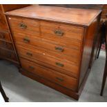 An Edwardian mahogany chest of two short over three long drawers