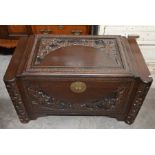 A large Chinese hardwood and camphor lined trunk