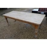 An old pine farmhouse kitchen dining table