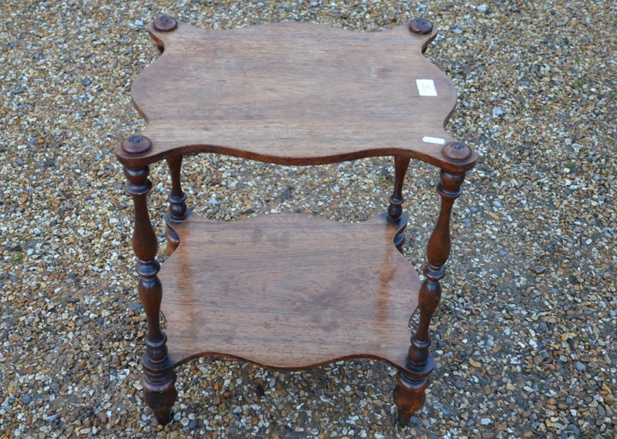 A Victorian rosewood and mahogany two-tier table - Image 2 of 3