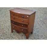 A small 19th century mahogany bowfront chest of four drawers
