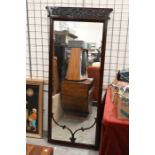 An Edwardian mahogany rectangular mirror