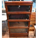 Globe Wernicke, a mahogany four section library bookcase