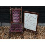 A Victorian carved mahogany nursing chair