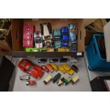 Various model sports cars including Burago to/w some Lledo, Corgi and other smaller vehicles