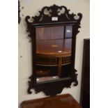 A 19th century mahogany fret-cut wall mirror