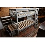 Cream painted wooden bunk bed,