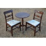 A pair of 19th century country chairs to/w a tilt-top occasional table (3)