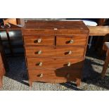 A Victorian mahogany chest of two short over three long drawers