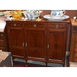 An Edwardian mahogany and satin inlaid sideboard