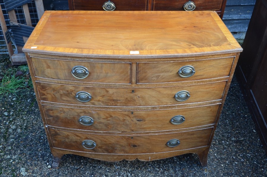 A 19th century mahogany bowfront chest of drawers