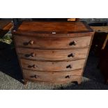 A 19th century mahogany chest of four long graduating drawers
