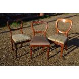 Three various Victorian mahogany side chairs (3)