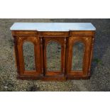 A Victorian marble topped and mirrored breakfront sideboard