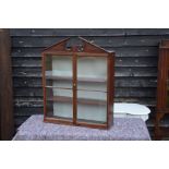 A 19th century mahogany wall hanging display cabinet