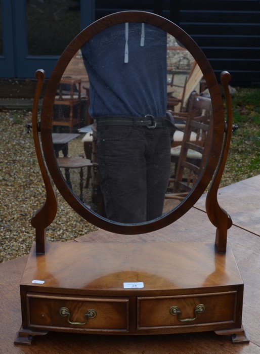 An Edwardian mahogany framed oval toilet mirror - Image 3 of 3