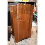 An Art Deco walnut wardrobe