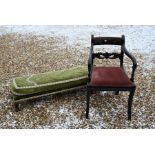A Regency corner chair and footstool