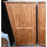 A modern pine wardrobe