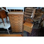 Tallboy chest of drawers and two bedside chests