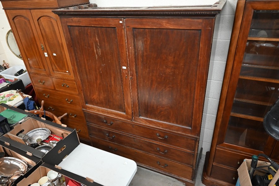 A 19th century mahogany wardrobe