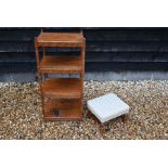 A Victorian mahogany four-tier whatnot and stool