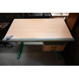 A Moll beech finish height adjustable desk