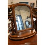 A Victorian mahogany toilet mirror