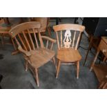 Five beech dining chairs