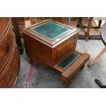 A Victorian oak bedside box commode