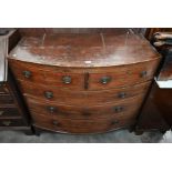 A George III mahogany and crossbanded bowfront chest