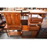 A modern cherry wood suite of five pieces of living room furniture