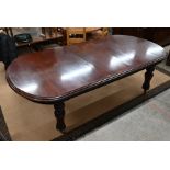 Mahogany dining table and eight dining chairs