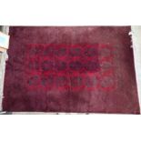 n old finely woven Afghan carpet, red ground, 302 cm x 201 cm