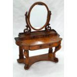 A Victorian burr walnut 'duchess' style mirror backed dressing table