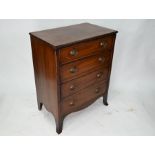 A Victorian mahogany chest of four long graduated drawers
