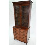 A George III library cabinet on chest