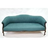 A late 19th century turquoise upholstered sofa