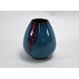 A Chinese Jun Yao style 'lotus-bud' water pot, blue purple splashed glaze