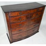 A Victorian figured mahogany bowfront chest