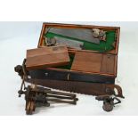 A vintage carpenters tool trunk c/w a full array of handtools