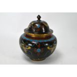An early 20th century Chinese cloisonne 'dragon' jar and cover, 18 cm high
