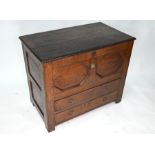 An 18th century oak mule chest