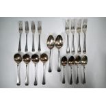 Matched part set of Old English pattern silver flatware