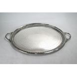 Victorian large silver tray