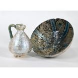 An antique Persian small jug to/w an antique Iznik bowl (2)