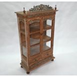 Thai part lined and stained hardwood display cabinet
