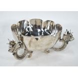 Chinese silver lotus bowl by Wing Nam
